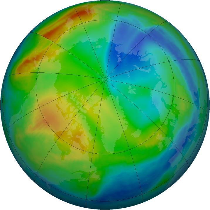Arctic ozone map for 03 December 1999